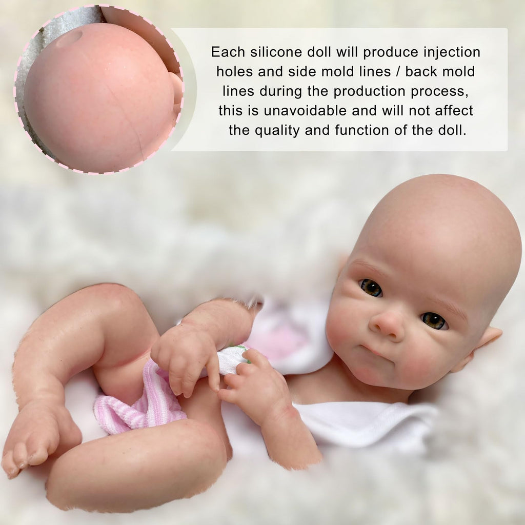 12in/33cm Full Body Silicone Baby Doll Girl Lifelike Reborn Baby Realistic Newborn Dolls That Look Like Real Life Babies