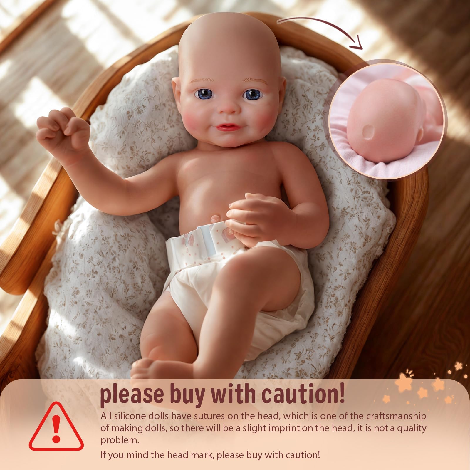 16-Inch Full Platinum Silicone Reborn Doll – Realistic Soft Silicone Baby Doll with Weighted Feel, Lifelike Newborn with Accessories for Gift & Collection
