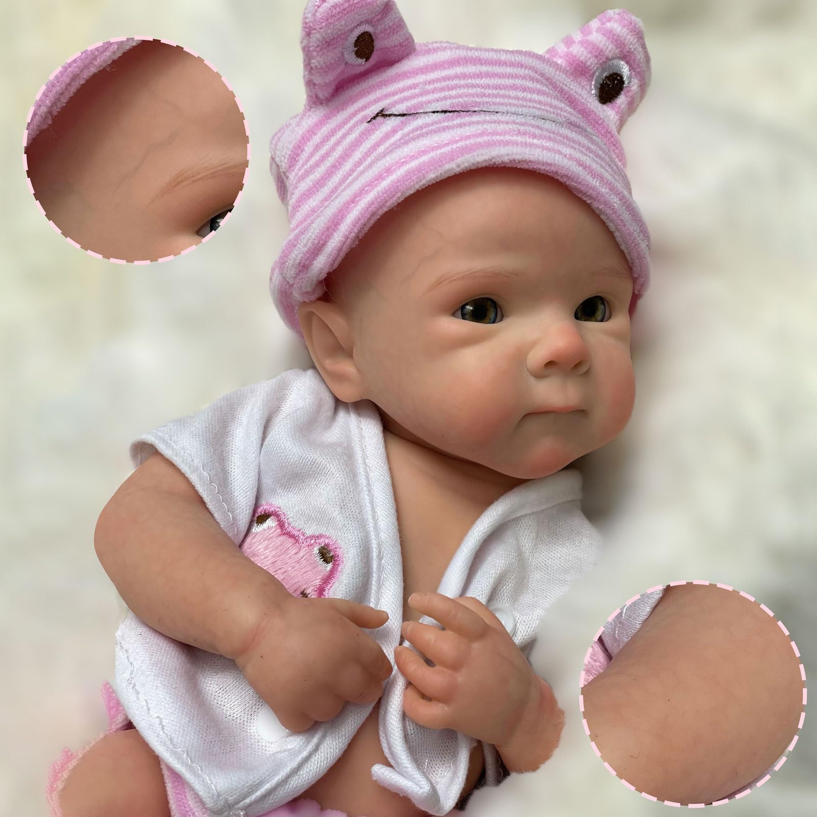 12in/33cm Full Body Silicone Baby Doll Girl Lifelike Reborn Baby Realistic Newborn Dolls That Look Like Real Life Babies