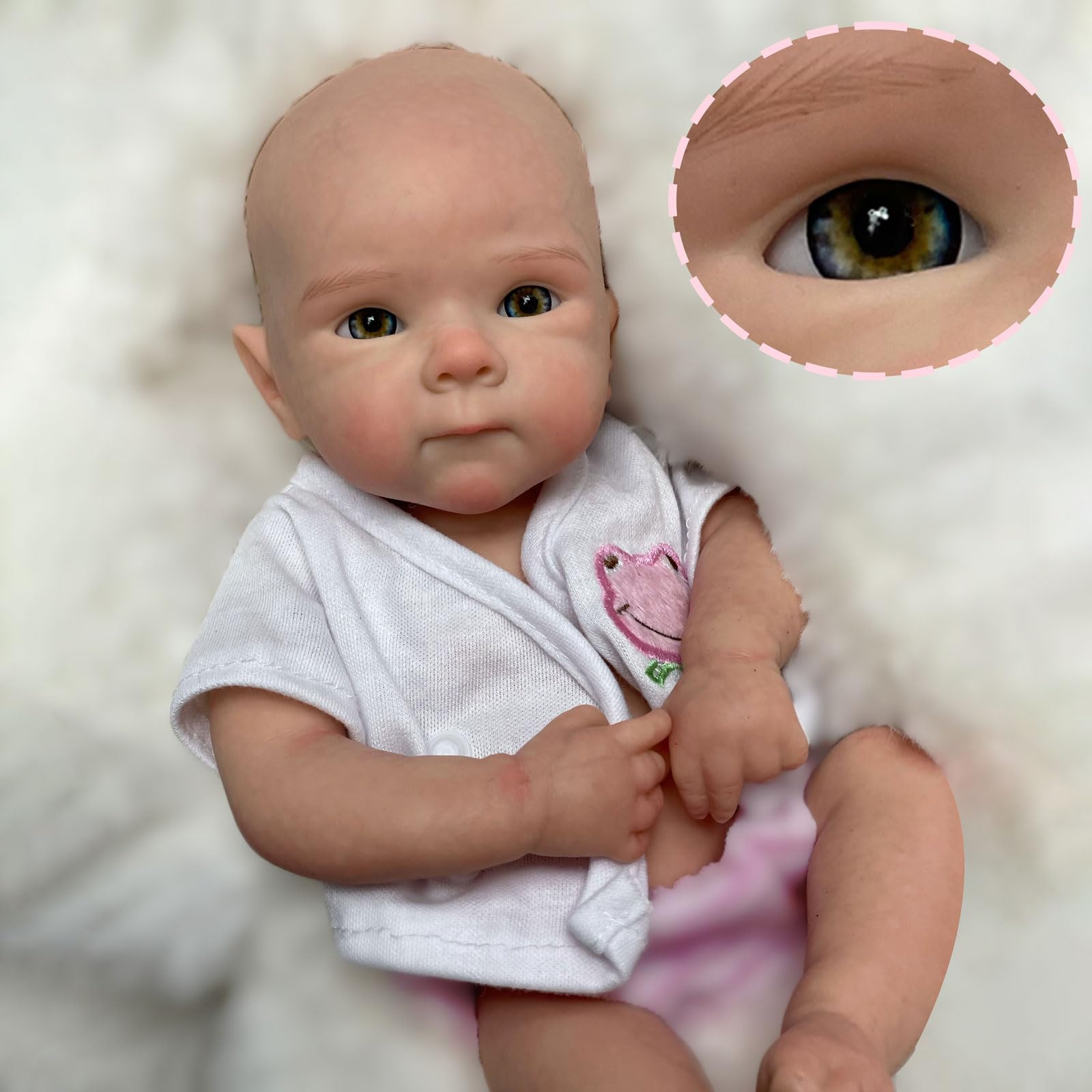 12in/33cm Full Body Silicone Baby Doll Girl Lifelike Reborn Baby Realistic Newborn Dolls That Look Like Real Life Babies