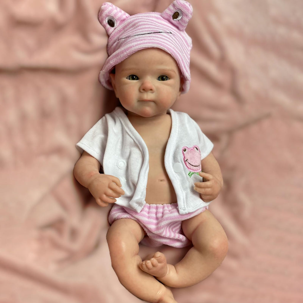 12in/33cm Full Body Silicone Baby Doll Girl Lifelike Reborn Baby Realistic Newborn Dolls That Look Like Real Life Babies