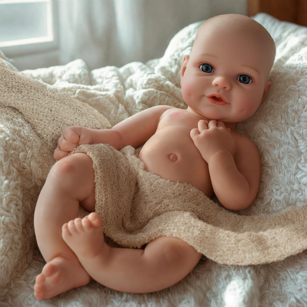 16-Inch Full Platinum Silicone Reborn Doll – Realistic Soft Silicone Baby Doll with Weighted Feel, Lifelike Newborn with Accessories for Gift & Collection