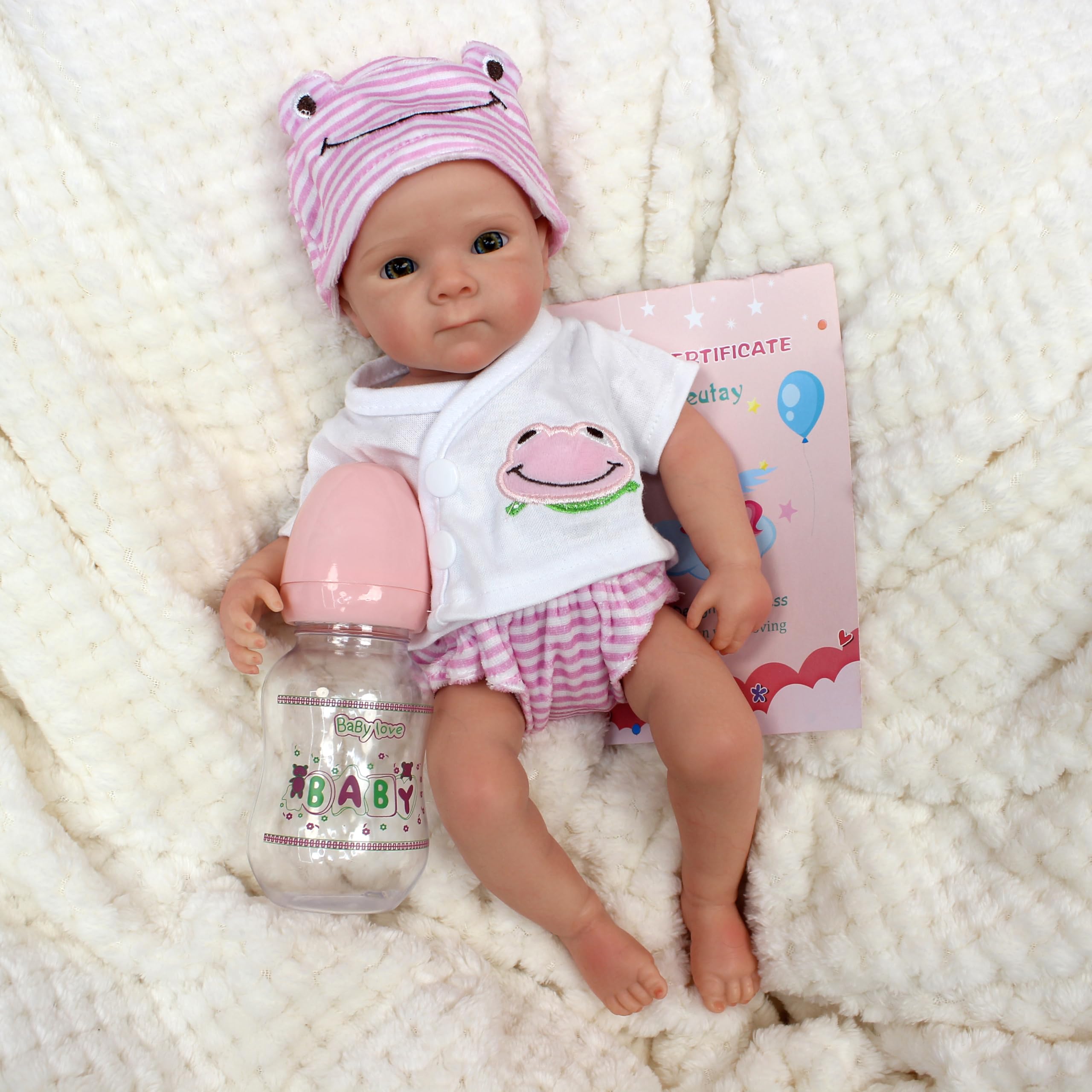 12in/33cm Full Body Silicone Baby Doll Girl Lifelike Reborn Baby Realistic Newborn Dolls That Look Like Real Life Babies